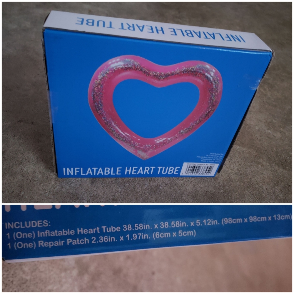 Inflatable Heart Tube - Pink